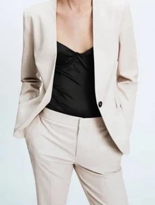 Edle MANGO Business Hose Anzughose S 36 creme weiß ecru mit Taschen - Bild 1 von 3