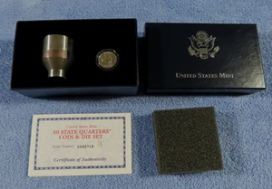 2000-D 50-State Quarter Massachusetts Quarter & "DIE PRESS" With COA & Box, OGP - Picture 1 of 8