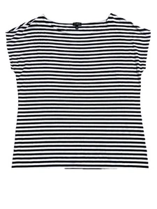 Top Talbots XL Blanco y Negro Rayas Náutico Cuello Barco Mangas Casual - Imagen 1 de 8