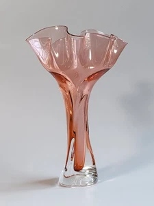 Vintage Hand Blow Art Glass Handkerchief Flower Vase Jonathan Winfisky Signed - Picture 1 of 12