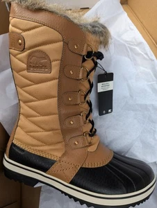Sorel Tofino 2 wasserdichte hohe isolierte Damenstiefel mit Spitze Größe 10 curryfarben rehbraun - Bild 1 von 5