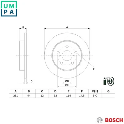 2x BRAKE DISC 0 986 479 E91 FOR LEXUS TOYOTA RAV/VAN CAMRY C-HR/SUV 2.0L 4cyl NX - Image 1 of 4