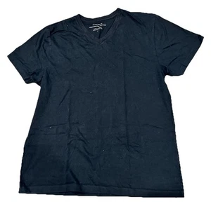 Camiseta Banana Republic Para Hombre Mediana Negra Premium Algodón Pima Camiseta Cuello en V - Imagen 1 de 8
