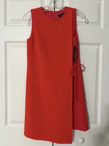 NWT Tahari Sleeveless Red Orange Poppi Wrap Dress Size 2P - Bild 1 von 4