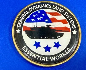General Dynamics Land Systems Essential Worker Military Service Challenge Coin - Imagen 1 de 10