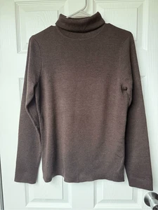 Old Navy Vintage Turtle Neck Sweater Women's Large Brown Wool Blend Neutral - Foto 1 di 5