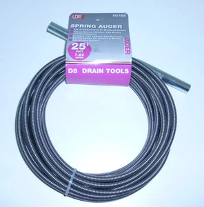 LDR 512-1325 SPRING AUGER DRAIN CLEANING 1/4" x 25' FOR 1"-2" DRAINS - Picture 1 of 5