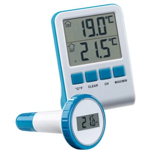 infactory Digitales Teich- und Poolthermometer mit LCD-Funk-Empfänger, IPX8 - Bild 1 von 9