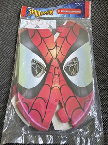 SPIDER-MAN Webbed Wonder PAPER MASKS Birthday Party Supplies Favors Marvel - Picture 1 of 2