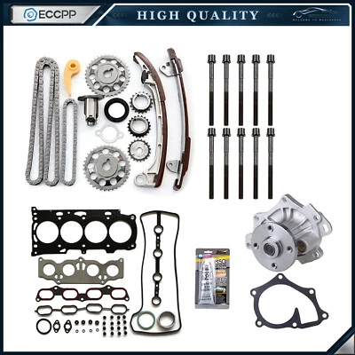 For 07-09 Toyota Camry 2.4L Head Gasket Set Timing Chain Bolts Kit Water Pump - Image 1 of 4