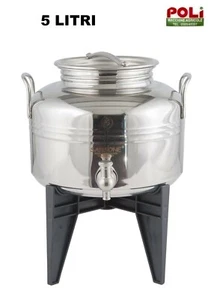 FUSTO CONTENITORE BIDONE OLIO SANSONE GIOIELLO ACCIAIO INOX 5 LT CON RUBINETTO - Foto 1 di 1