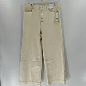 Sam Edelman Codie High Rise Wide Leg Jeans creme Gr. 10 Knopfleiste neu mit Etikett - Bild 1 von 8