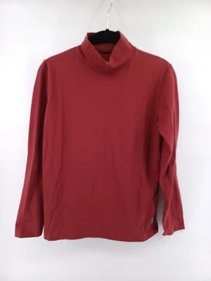 WOOLRICH Sweater Womens Burgundy Small Mock Neck Pullover 95% Cotton Stretch - Image 1 of 4