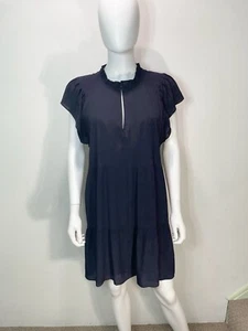 Marie Oliver Damen Frida Stufen Rüschenbesatz Minikleid Navy Größe L - Bild 1 von 6