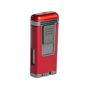 Palio Pro Polaris Triple Torch Cigar Lighter, Butane refillable, Tabletop, Red - Picture 1 of 10