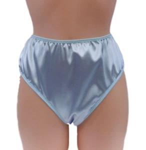 HELLBLAU glänzend SATIN Höschen VINTAGE Schulmädchen Stil hohe Taille Made France - Bild 1 von 5