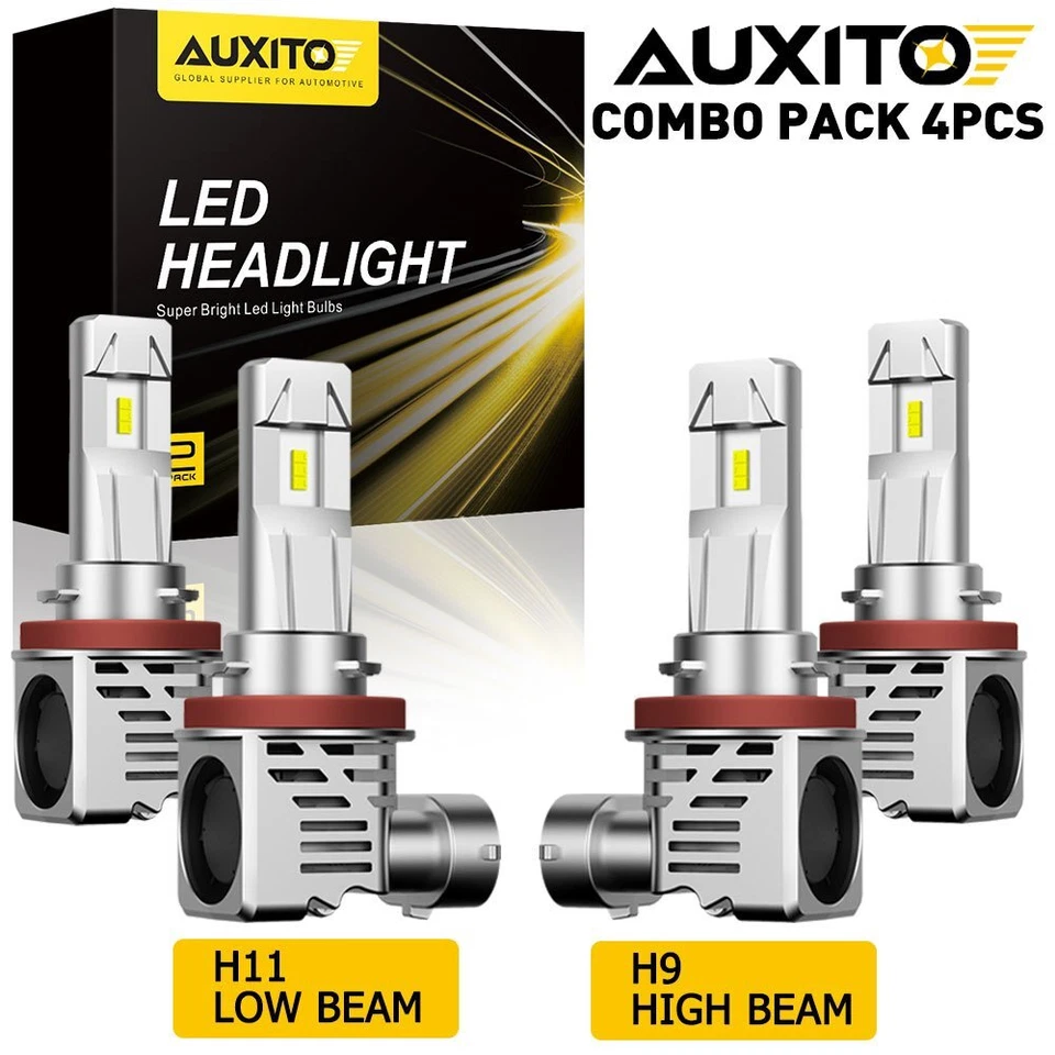For Chevy Malibu Impala High Low Beam Combo H11 H9 LED Headlight Bulbs Kit 6500K - Image 1 of 4