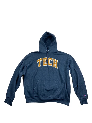 georgia tech yellow jackets Champion Embroidered Hoodie Sweatshirt Size XL Cover