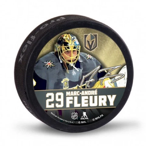 VEGAS GOLDEN KNIGHTS MARC ANDRE-FLEURY 2017-2018 Wincraft NHLPA PUCK -#A6L_LAST1 Cover