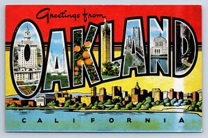 Vintage Postkarte OAKLAND CA Großbrief Grüße Kalifornien Mehrfachansicht T1 - Bild 1 von 2