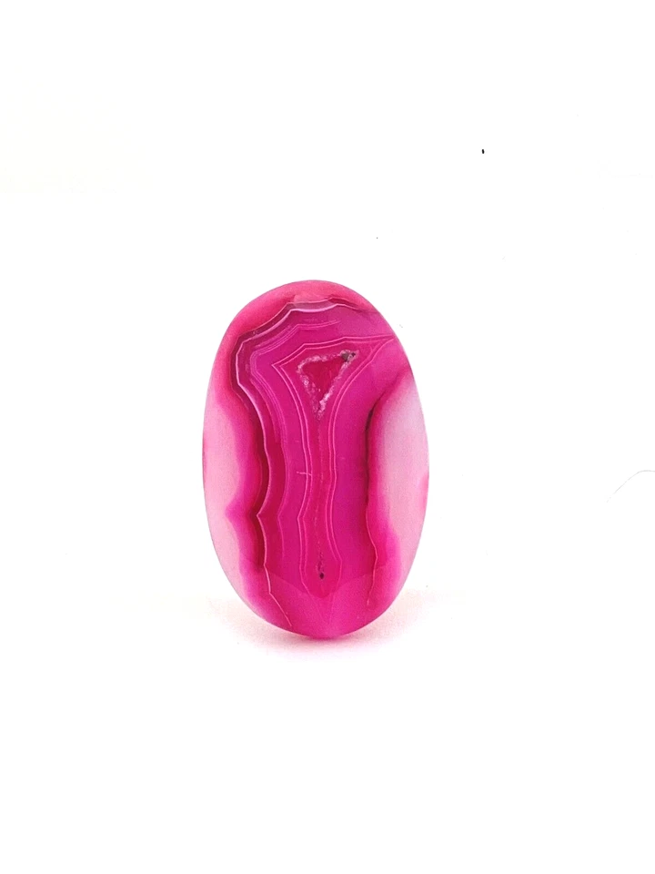 Cabujón de ágata geoda druzy de ónix rojo/rosa natural - 42,25 quilates Foto 1 de 1