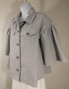 THE GREY Women's Gray Light Weight Cotton Blend Jacket Sz M - Picture 1 of 5