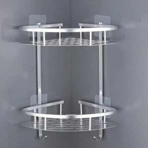 LATERN Duschregal Eckregal Ohne Bohren - Aluminium Duschablage Ecke 2 Etagen, Ro - Bild 1 von 5