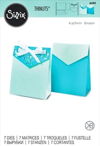 New Retired Sizzix Celebration Gift Box Thinlits 7pc #665810 Retail $29.99 Green - Picture 1 of 12