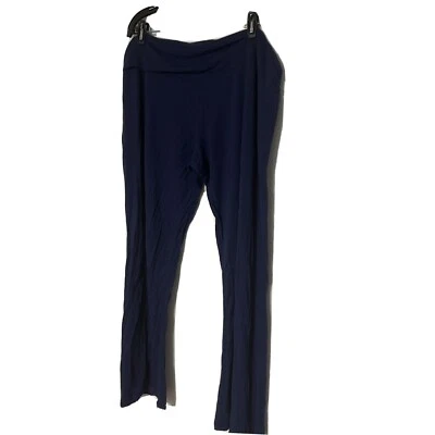 Shimera | Womens Navy Blue Elastic Waist Super Soft  Knit Stretch Pajama Pants - Image 1 of 4