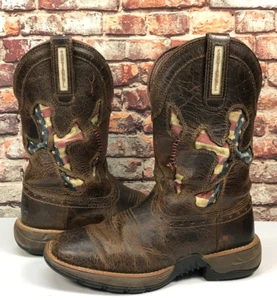 Shyanne BSWFA20P25 Lite Flag Western Square Toe Distressed Boots Womens 7.5 B - Picture 1 of 12