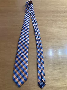Nautica Mens Beautiful Orange And Blue Checked Tie. 100% Polyester NWOT - Picture 1 of 9