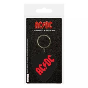 Official Rock Band AC/DC Logo Guitar Plectrum PVC Rubber Keyring Keychain - Bild 1 von 1