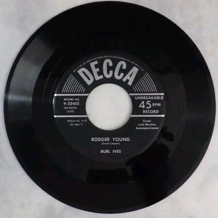 BURL IVES Foggy, Foggy Dew / Rodger Young DECCA 9-23405 - Image 1 of 2