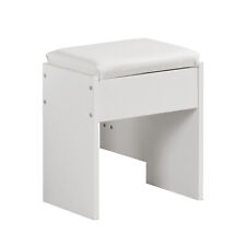 Modern Dressing Table Stool Makeup Bench Soft Padded Cushion Piano Seat White