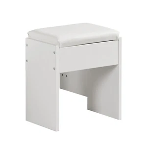 Modern Dressing Table Stool Makeup Bench Soft Padded Cushion Piano Seat White - Picture 1 of 8