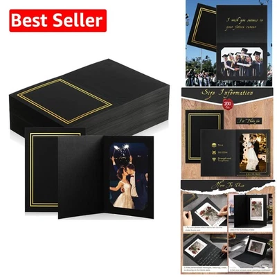 Tarjetas de notas con marco de fotos de 200 unidades - perfectas para fotos de 4x6 y 5x7 con detalles dorados Foto 1 de 4