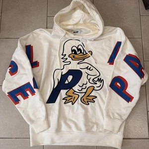 Einmal getragen Herren XL Palace Skateboards White Duck Out Hoodie X-Large FW19 Kapuze - Bild 1 von 14