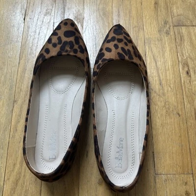 Zapatos Bella Marie Angie-53 Talla 8 Leopardo Gamuza Clásicos Puntera Punta Puntiaguda Informales Planos Foto 1 de 4