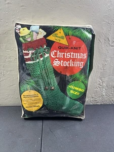 VINTAGE SEALED NEW BUCILLA CHRISTMAS QUIK -KNIT JUMBO STOCKING KIT #7745 - Picture 1 of 6