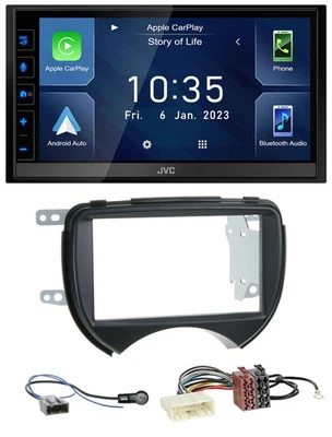 JVC DAB Bluetooth MP3 USB 2DIN Autoradio für Nissan Micra 10-13 schwarz - Bild 1 von 4