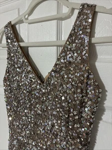 Abito Nudo Paillettes Collezione Sean. Splendido abito scollo a V taglia 2 - Foto 1 di 10