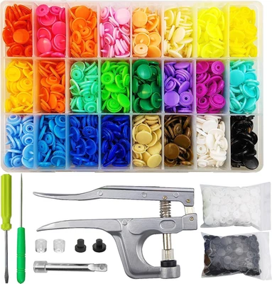Plastic Snaps with Snap Pliers, 460 Sets 24-Colors Snap Buttons for Sewing, Snap - Image 1 of 4