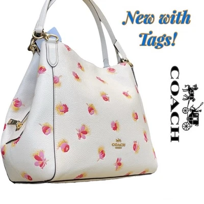 🍒 全新带标签 🍒 Coach Hallie 单肩包 带流行花卉印花 MSRP 450 美元🍒🌺 — 第 1/4 张图片