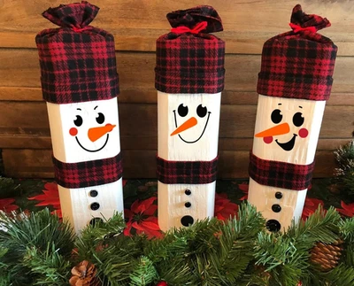 3” Snowman Face Stencils for Painting on Wood Slice, Christmas Stencils for C... - Image 1 of 4