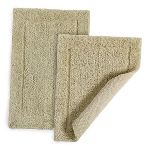 Reversible Cotton Bath Rugs: Luxurious Comfort and Anti Non Slip Back Taupe - Picture 1 of 7