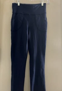 Pantalones Lululemon para mujer 6 cordones plegables azul marino bolsillos pierna recta gimnasio - Imagen 1 de 6