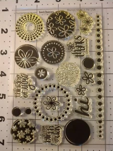 Juego de estampillas de acrílico usadas estampillas de vida dichos de 2 flores básicas que - Imagen 1 de 5