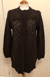 Ladies Edina Ronay brown Wool fully lined long Cardigan Size M  12 Uk - Unworn
