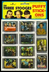 Three Stooges Puffy Stick-Ons Serie 5 1988 - casi como nuevo en embalaje - muy escaso - Imagen 1 de 1