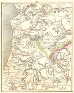 KAMBRISCHE BERGE. Aberystwyth Aberdovey Rhayader Machynlleth. CARY 1794 Karte - Bild 1 von 1
